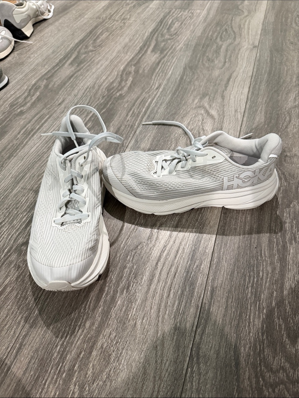 Hoka Women's Pale Gray Athletic Running Sneakers